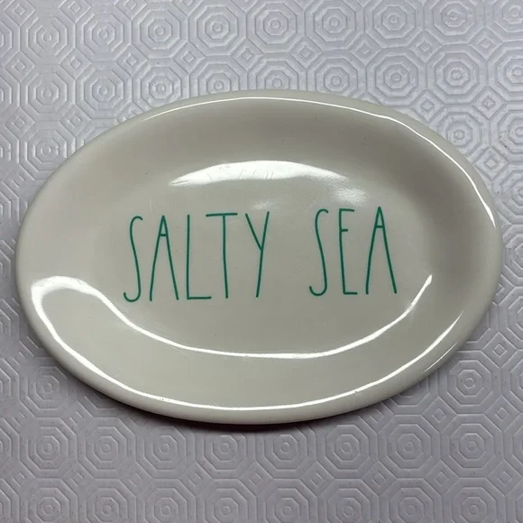 Rae Dunn Beachy Oval Melamine Plates Artisian Collection by Magenta - Set of 2 - Picture 5 of 7